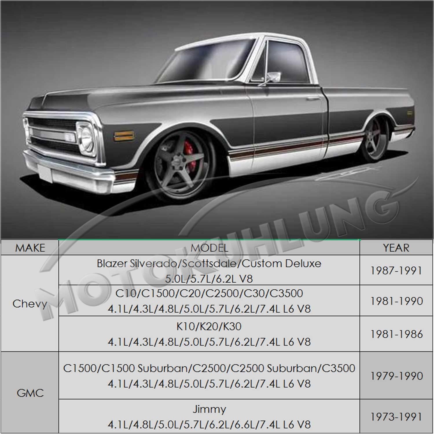 ColQuee CC716 4 Row Aluminum Radiator&shroud 2x12"fans&Relay Kit Compatible With Chevy C/K Pickup C10 C20 C30 K10 K20 A, Truck,K5 Blazer 1973-1991 74 75 76 77 78 79