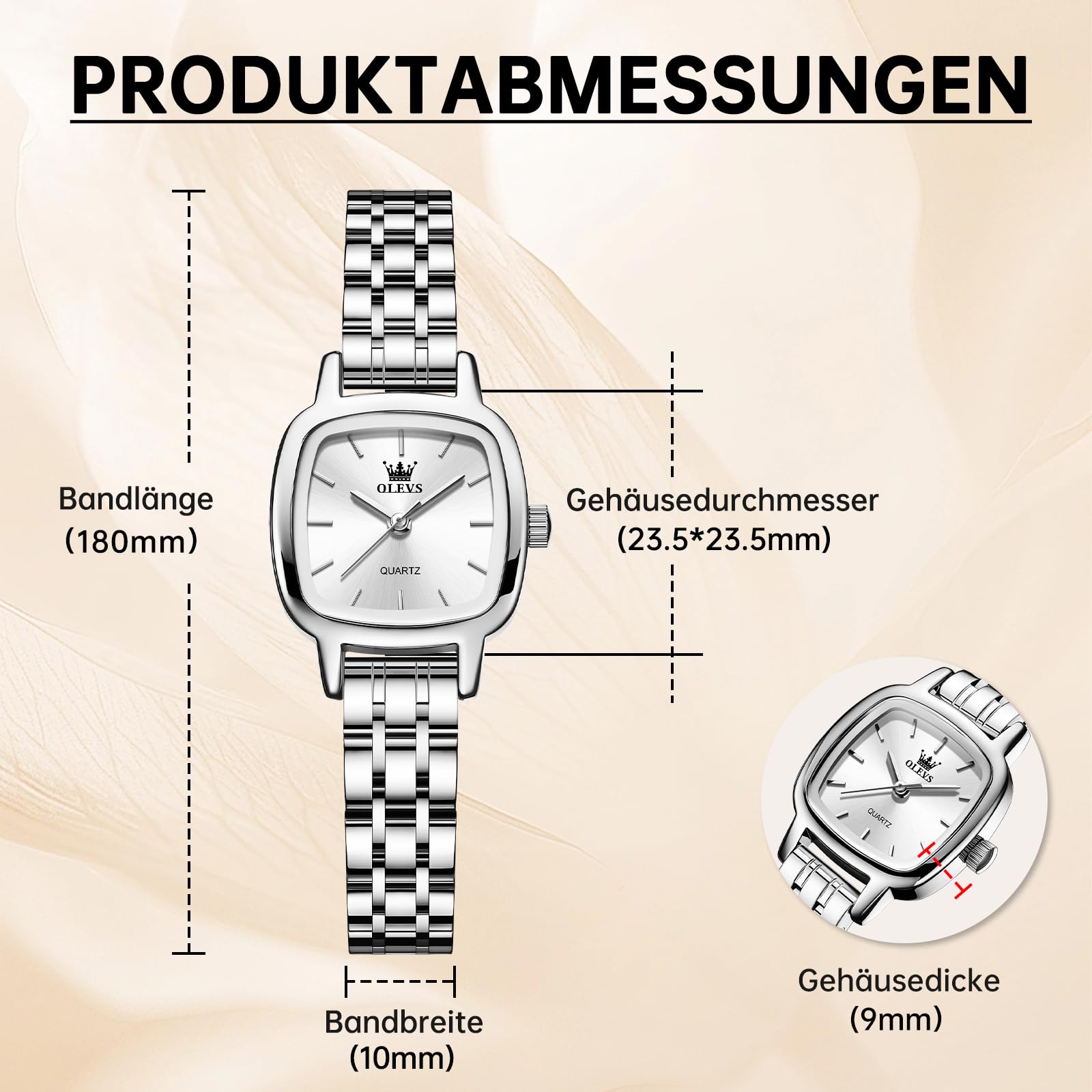 OLEVS Damen Armbanduhr Silber Elegant Gold Edelstahl Wasserdicht Quarzuhr | Silber Edelstahl Uhr Damen Analog Quarzuhr,Kleines Gesicht Wasserdicht Kleid Uhr Damen,Gold Freizeit Stylish Damenuhr