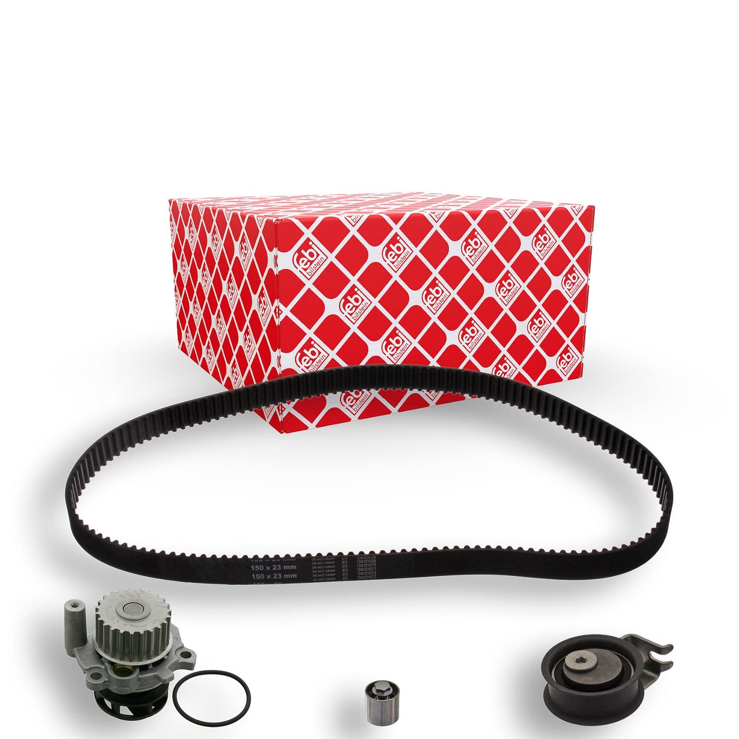 FEBI BILSTEIN Pompa acqua + Kit cinghie dentate 45115 Compatibile con: AUDI A3, TT, TT Roadster, SEAT ALHAMBRA, CORDOBA, LEON, TOLEDO II, VW BORA I, BORA Variant, GOLF IV, GOLF IV Variant, NEW BEETLE
