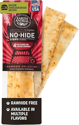 EARTH ANIMAL Tiras de temporada No-Hide The Feast Recipe Dog Chew Treats, paquete de 4