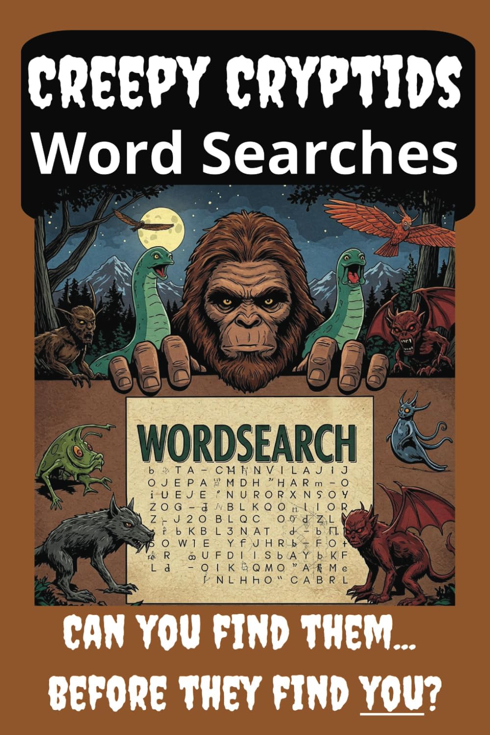 Cryptid Word Search Book: A Cryptid themed word find puzzle book for adults, seniors, and teens.