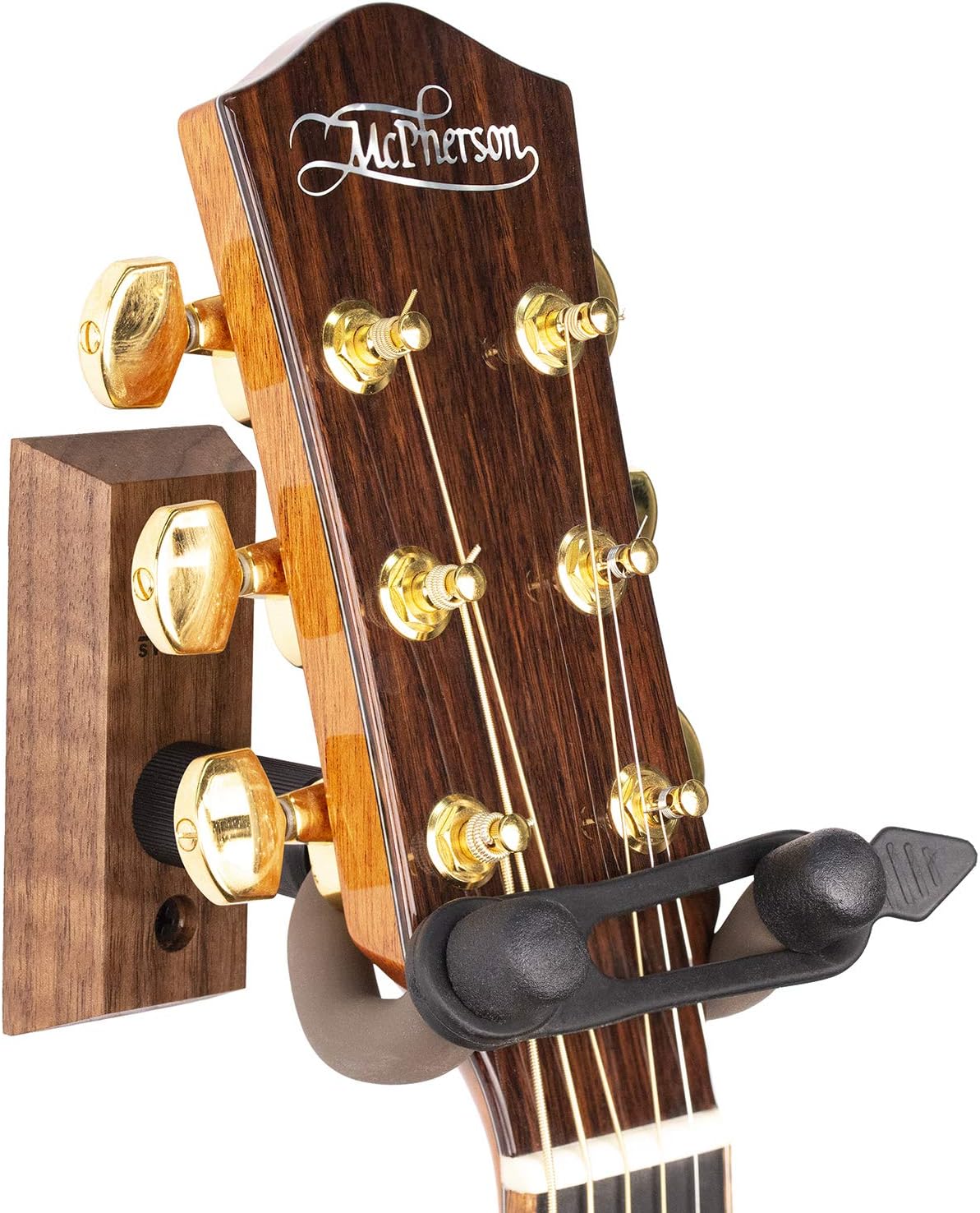 String Swing Guitar Wall Mount Hanger with Keeper Strap- Electric Acoustic and Bass Guitars CC01K-BW