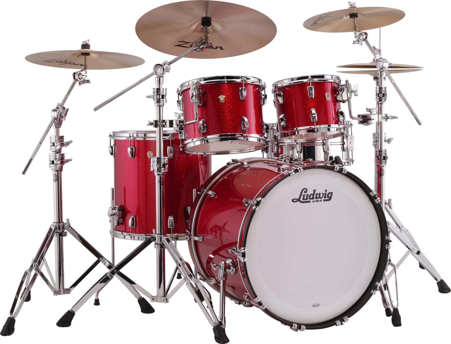 Ludwig Classic Maple Mod 4-piece Shell Pack - Red Sparkle