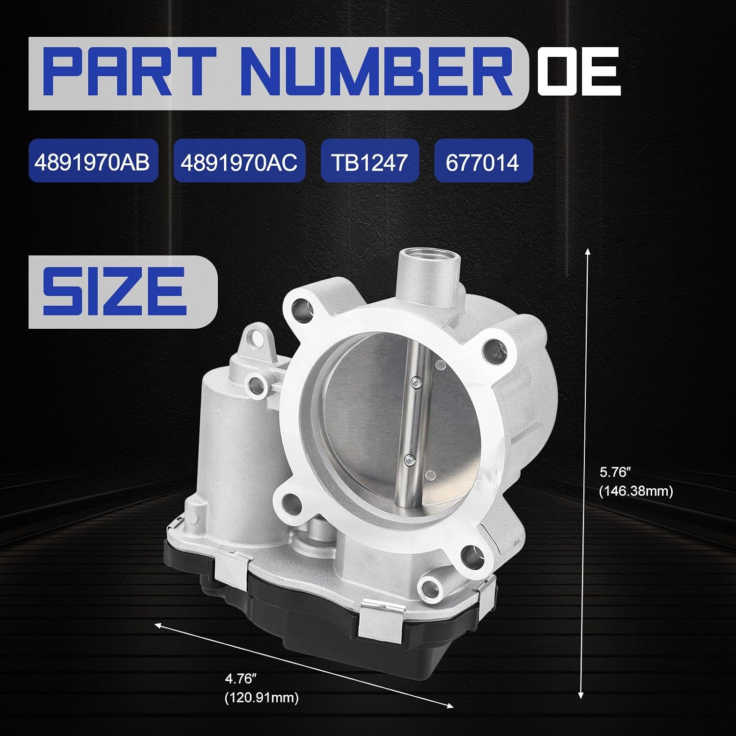 S20214 Electronic Throttle Body For 15-17 Chrysler 200/13-16 Dodge Dart/14-18 Jeep Cherokee Renegade 18-20 Jeep Compass/15-18 Ram Promaster City/16-18 Fiat 500x OE#4891970AB, 4891970AC TB1247, 677-014