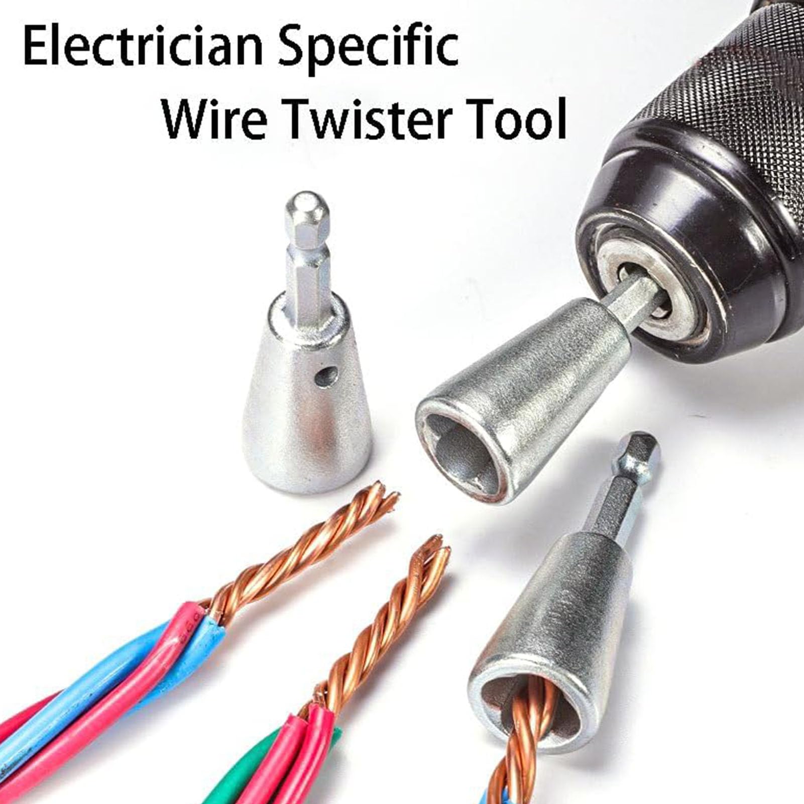 Outil de Dénudage et de Torsion de Fil Électrique Réglable pour Perceuse Ensemble d'Outils d'Électricien Professionnel pour Câble Cuivre et Aluminium