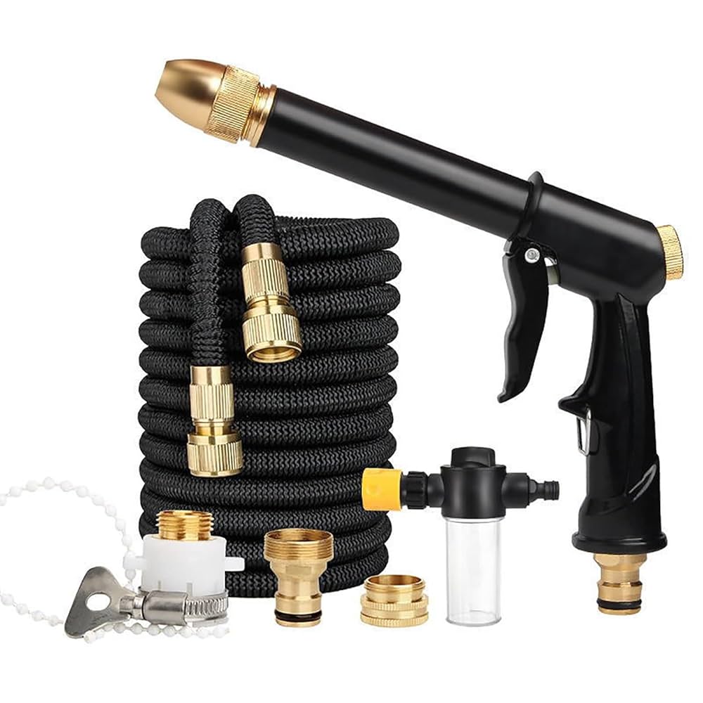 Amazon | fanituhan 散水ホース 伸縮ホース 15m 3倍に伸びる