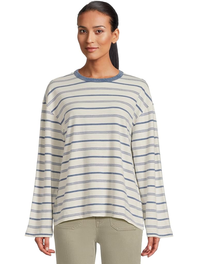 Blue Faherty Sunwashed Long Sleeve Retro Tee