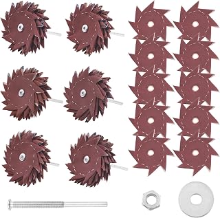 77Pcs 4Inch Abrasive Flap Sanding Wheel Kit 1/4 Inch Shank Mounted Flap Wheels for Woodworking Root Carving Furniture Polishing 80, 120, 150, 180, 240, 320, 400 Grits