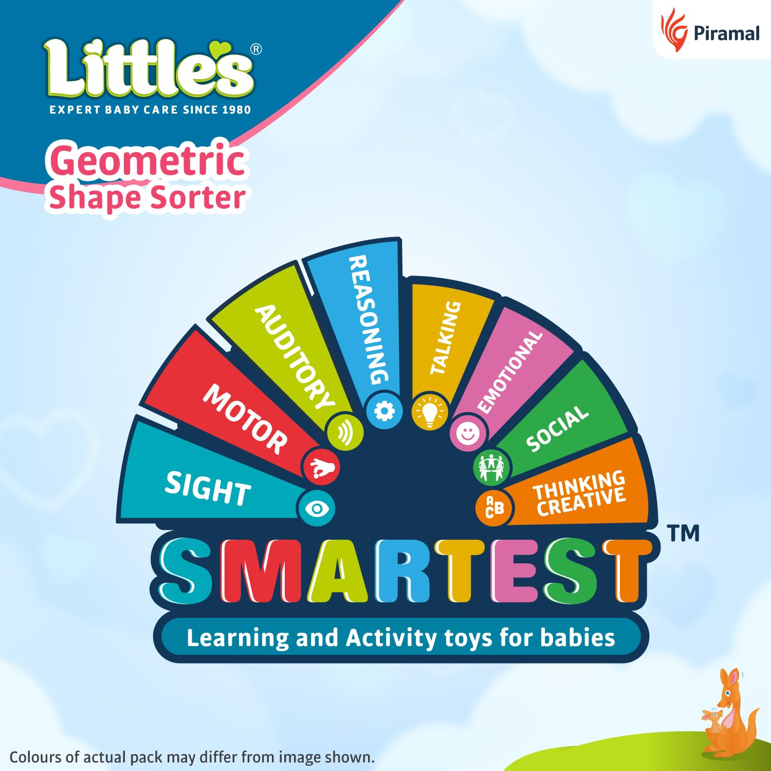 Little's Geometric Shape Sorter | 25 Pieces with 5 Shapes & Colors | Enhances Sensory Development - Image 4 thumbnail