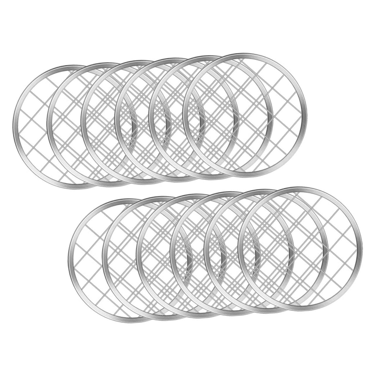 ABOOFAN 12pcs Mason Jar Flower Grid for Vase Reusable Floral Grid Wide Mouth Mason Jar Lids Supplies