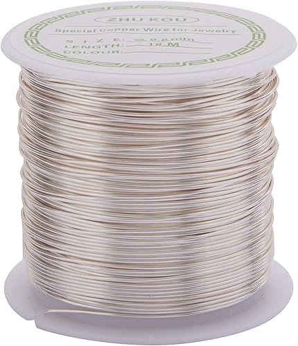 Vista 25 de Airssory Alambre de cuentas de metal de cobre de calibre 0.016 in/26, chapado de larga duración para envolver lazos torcidos, fabricación de joyas