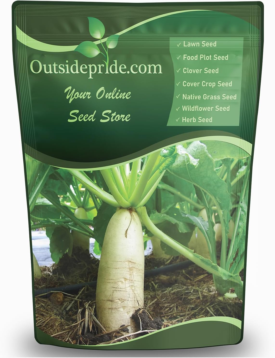 Outsidepride Annual Daikon Radish Seeds - 5 lbs. Chinese, Japanese, & Oriental Radish Seeds for Soil Health, Erosion Control, & Soil Aeration - Ideal for Gardens, Cover Crops, Pastures, & Food Plots