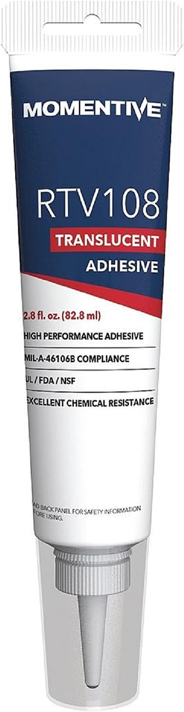 Momentive RTV108 One Part Silicone Sealant, 2.8 Ounce Tube, Translucent