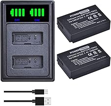 2 Pack LP-E12 Battery and LED Dual Charger for Canon EOS M50 Mark II, M50, EOS M, M2, M10, M100, Rebel SL1, 100D, Kiss X7, SX70 HS Camera
