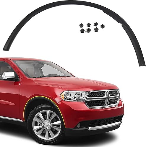 Miniatura 1 de FIONE - Para cubierta de guardabarros de arco de rueda delantera, moldura de moldura Dodge Durango 2011-2018 derecha del lado del pasajero