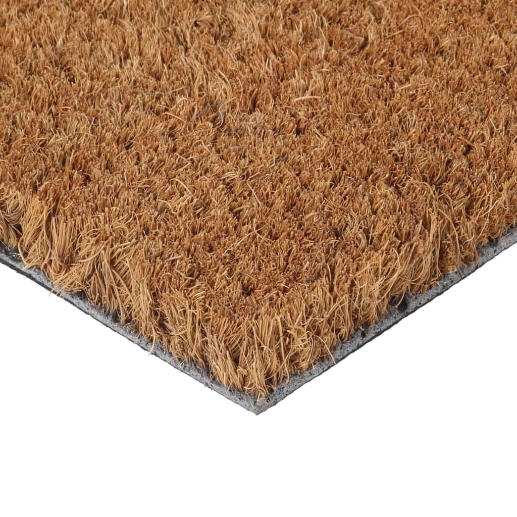 Paillasson naturel en fibre de coco - 45 x 75 cm - Touffeté - Avec dessous en PVC antidérapant - Résistant aux intempéries et absorbant - Idéal comme paillasson pour l'intérieur et