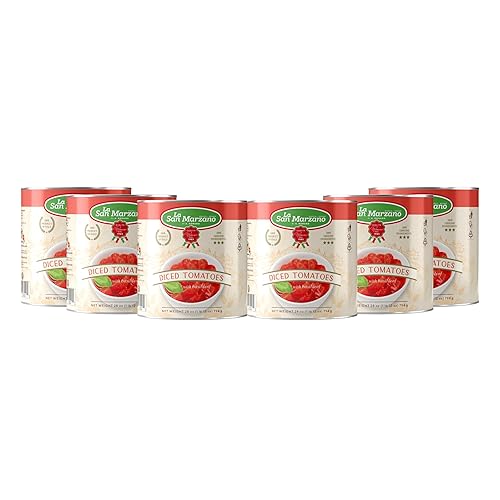 Miniatura 3 de La San Marzano - Paquete de 6 tomates triturados picados en cubitos italianos, 100% producto de Italia, lata de 6 x 28 onzas, estilo italiano,