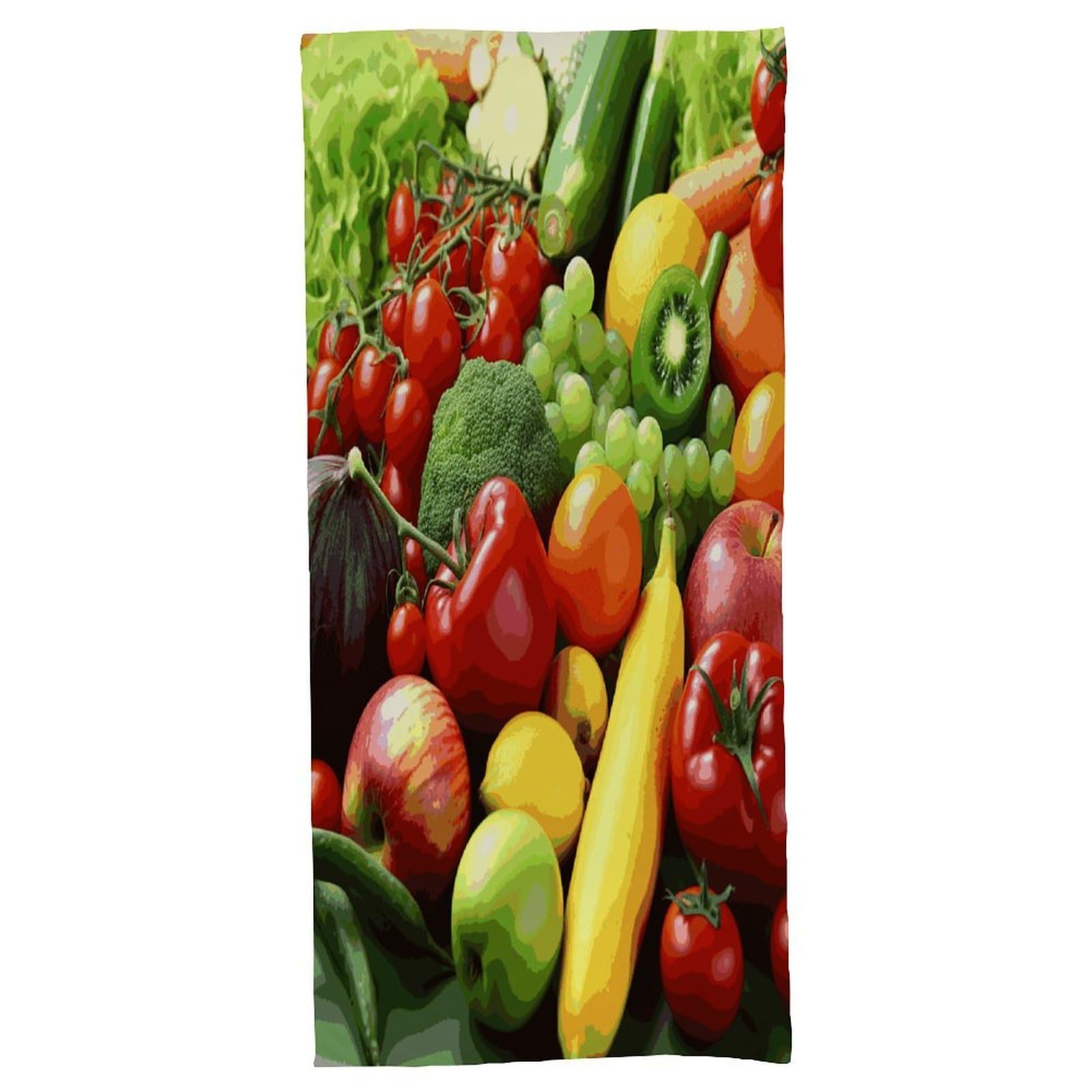 Fekiloot Men's Style Fresh Vegetables Fruits Bath Towel Highly Absorbent,Beach Towels For Wo,Pool Towel Bathroom Essential For Beach,Gym,Travel, Camp