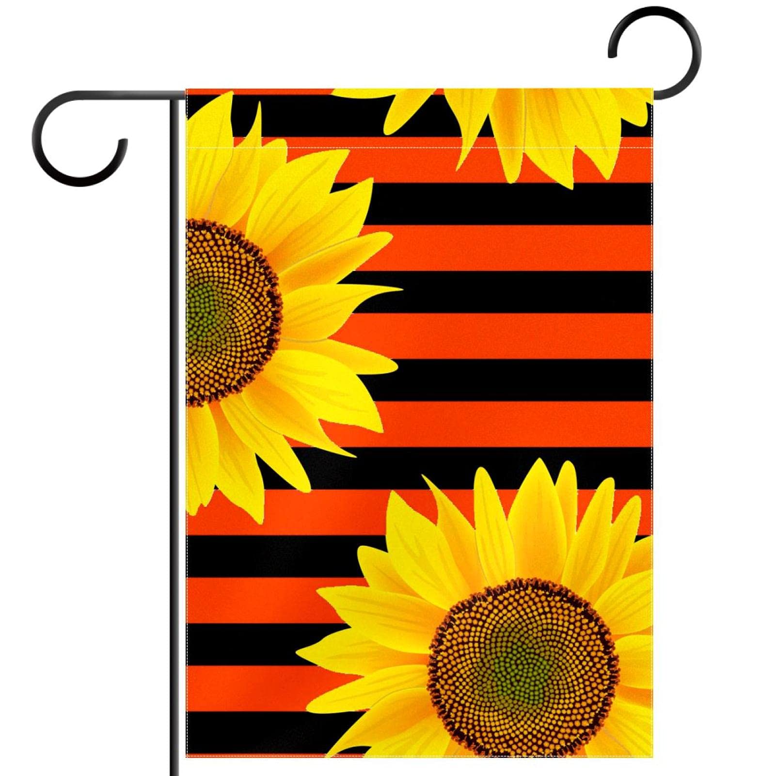 Drapeau de jardin à rayures rouges et noires déco extérieure de fête