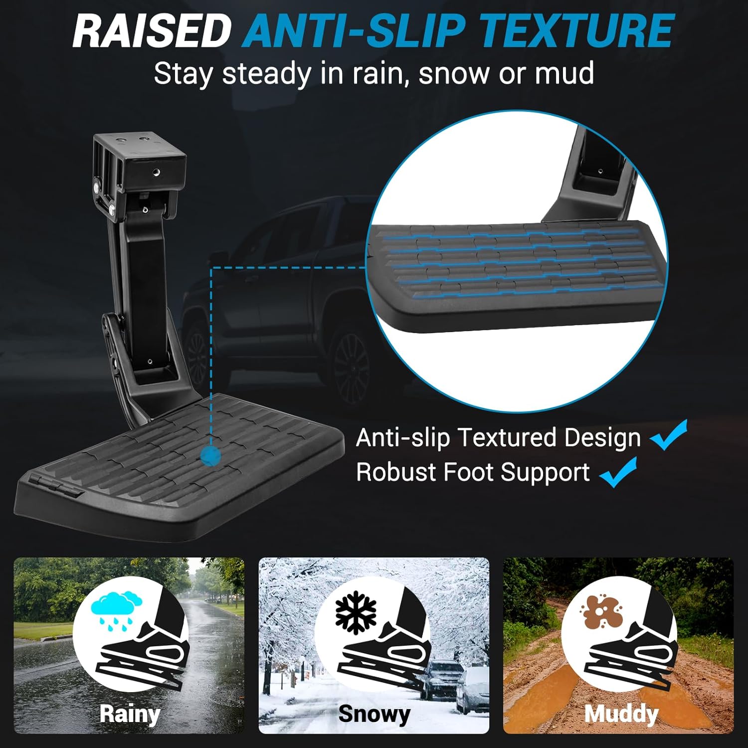 Retractable Bed Step Bumper Step for Toyota Tundra Bed Step 2022 2023 2024 2025 Tundra Truck Bed Step,Folding Rear Bumper Tailgate Step Replace# PTS30-34000