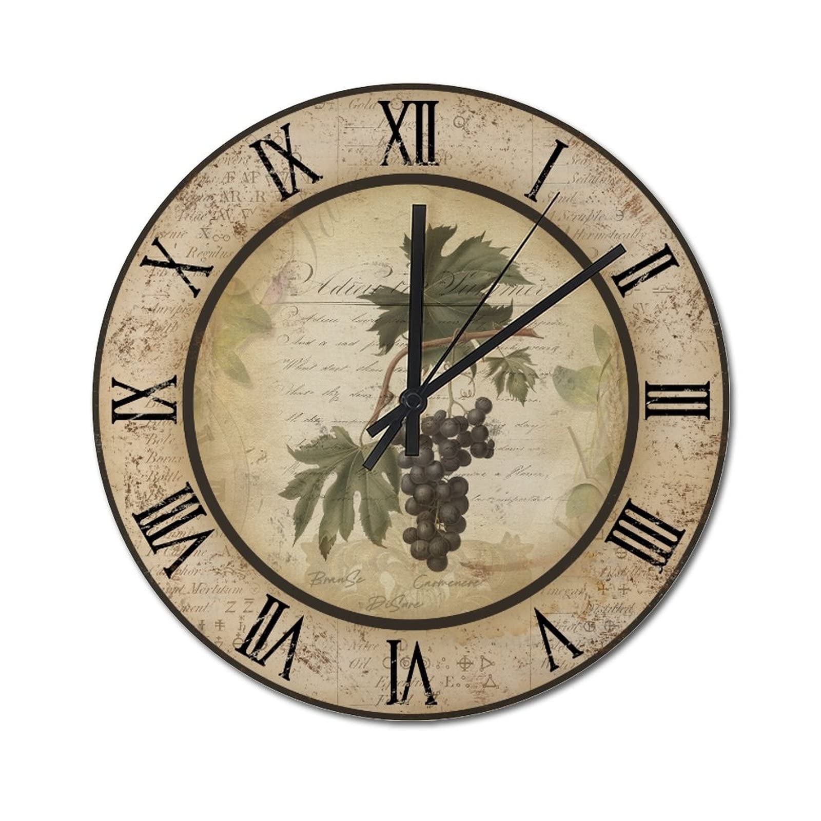 Horloge murale rustique à quartz facile à lire pour la maison