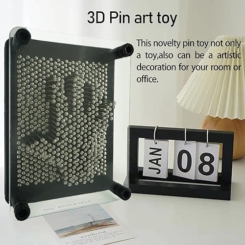 Miniatura 6 de Juguete sensorial 3D Pin Art Tamaño 5x3.7 pulgadas Agujas Pin Impresión Juguete Intelectual Divertido Rainbow Juguetes, Metal