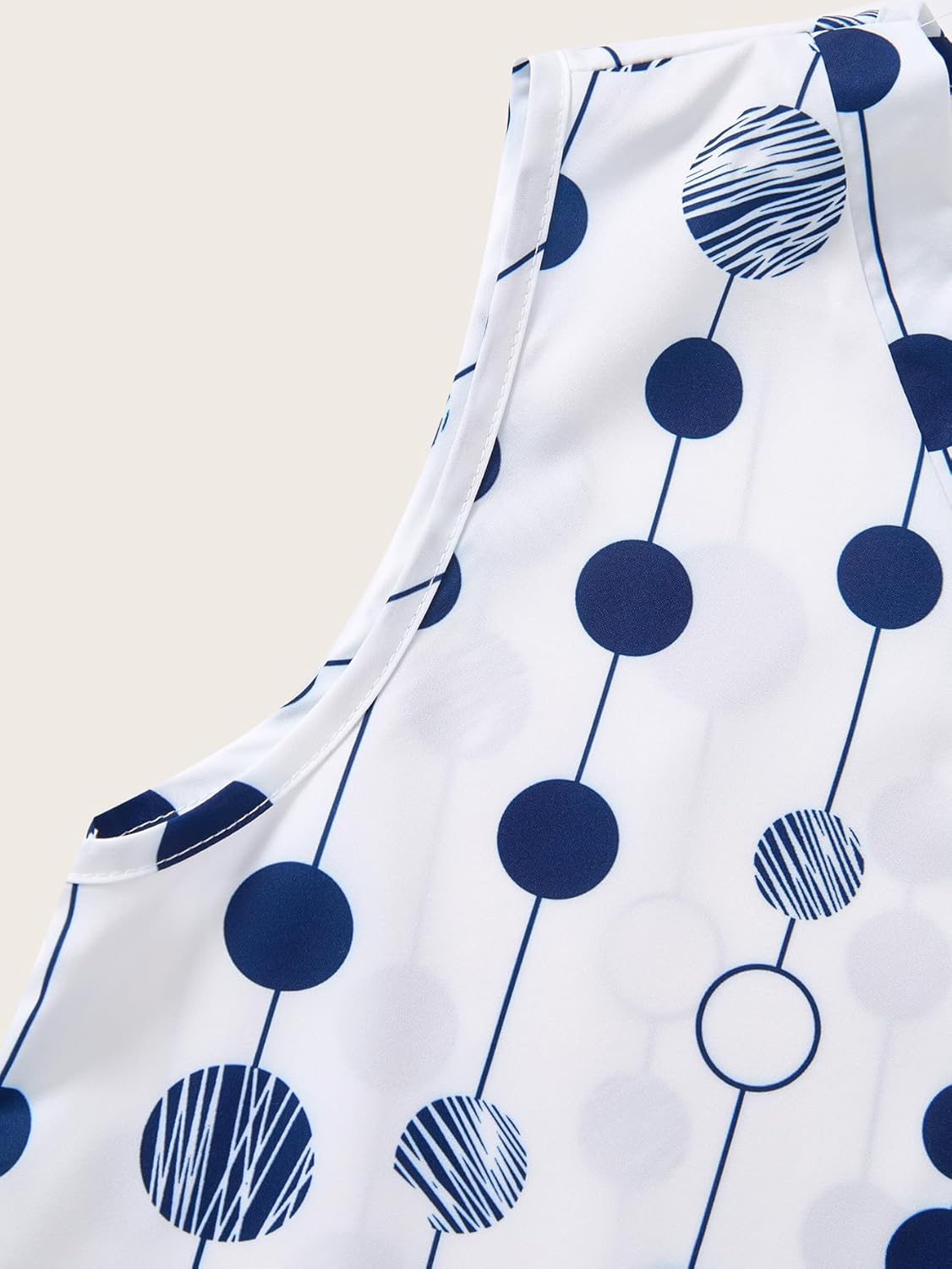 Women's Polka Dots V Neck Tank Top Summer Dressy Casual Sleeveless Work Office Tops - Image 4