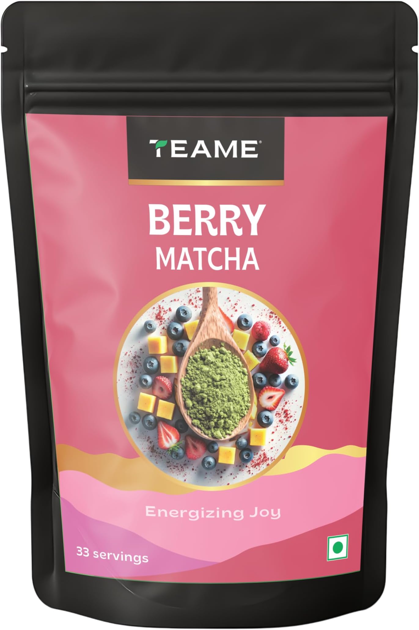 TE-A-ME Berry Matcha Tea Powder, 50g (33 Servings) | No Artificial Sweeteners | Premium Grade | Flavoured Matcha