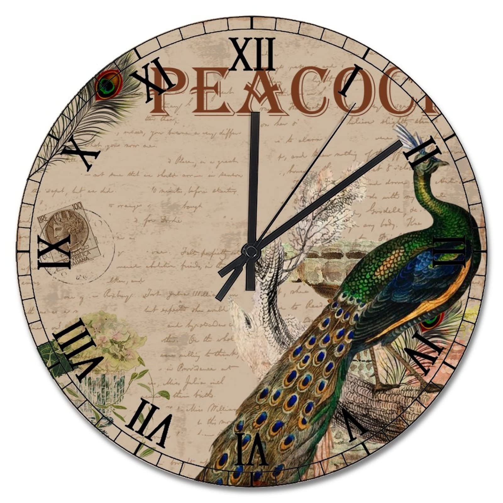 Horloge murale en bois silencieuse pour lire l'heure facilement chez soi