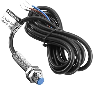 Heschen M8 Interruptor de Sensor de proximidad inductivo Tipo de Escudo LJ8A3-1-Z/AX Detector 1mm 10-30VDC 200mA NPN Normalmente Cerrado (NC) 3 Cables