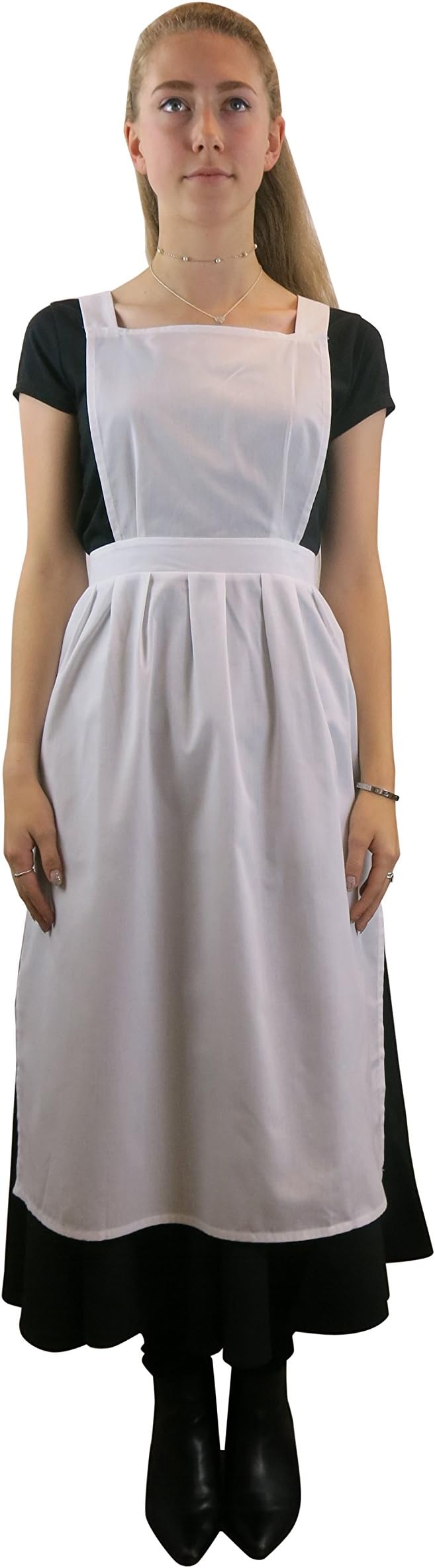 Brigitta Ladies Pinafore Apron white