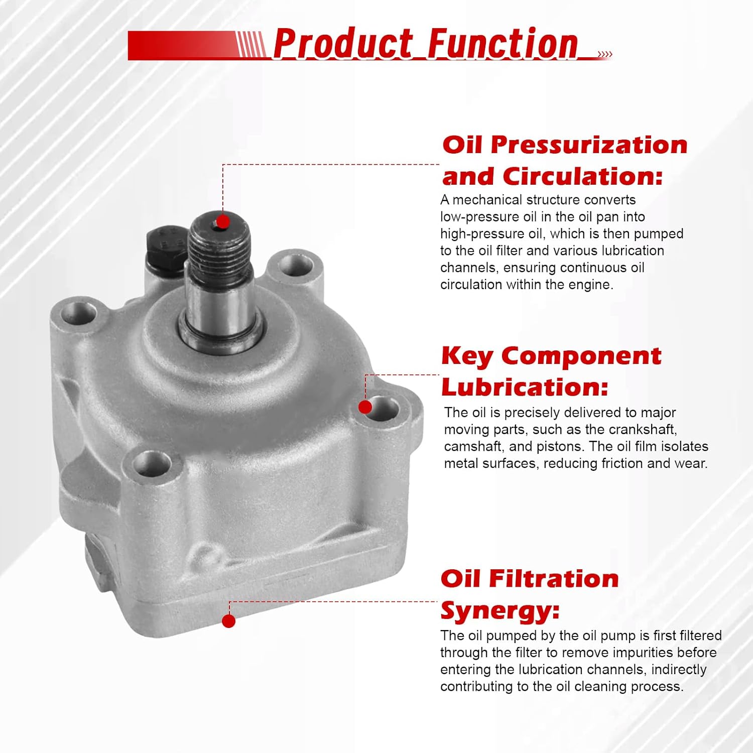 Oil Pump Assembly, 15471-35010 15471-35013 15471-35012 1PC Engine Oil Pump Replacement for Kubota Engine D750 D850 D950 V1100 V1200 V2403 V2203 V2003 V1902 V1903 D1102 D1503