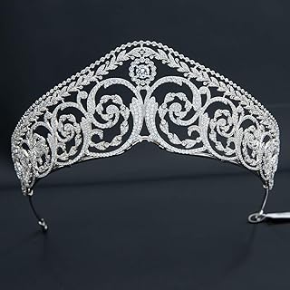 Zirconia Royal Replica Tiara for Wedding,Crystal Queens Tiaras for Bride CH10344