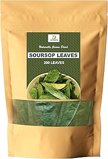 Diyon's Dried Whole Soursop 200 Leaves (110g) 100% All Natural, Delicious Fresh Tea | From Sri Lanka | Premium Wildcrafted Quality, Packed In a Stand up Resealable Pouch.