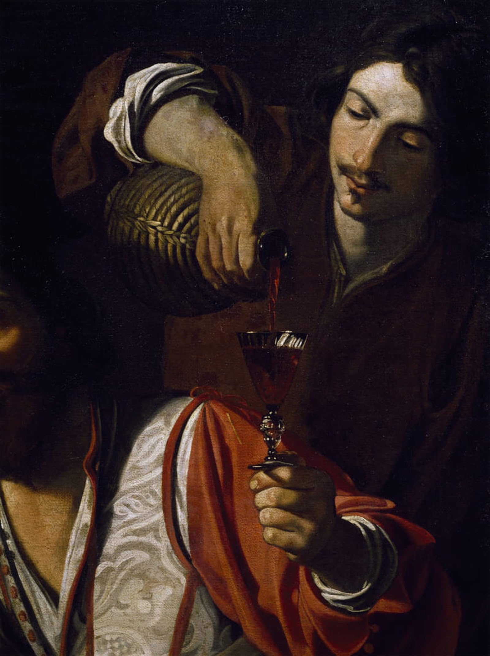 POSTERIIk Famous Print Pop Art Wall Art Graffiti Servant Pouring Wine Detail of Meeting of Drinkers by Nicolas Tournier Art Prints for Home Decor 60x90cm