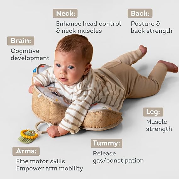 Taf Toys Tummy Time Toys Ergonomic Toy & Teether for Infant Newborn Supportive Baby Tummy Time & Neck Strengthening Develops Muscles for Crawling Montessori Sensory Toy Tummy Time Toys 0-6 Months