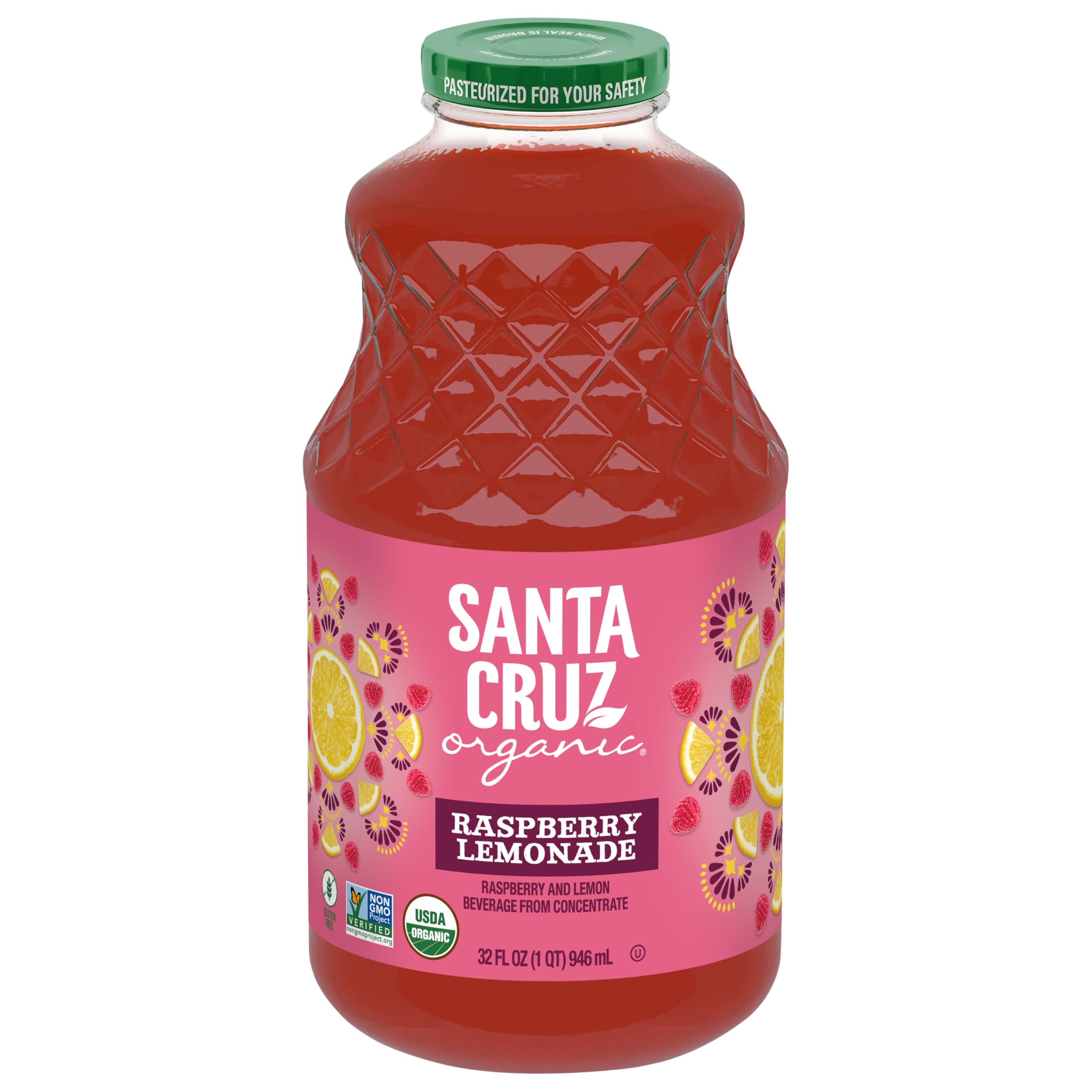 Santa Cruz Organic Raspberry Lemonade, 32 fl oz (Pack of 1)