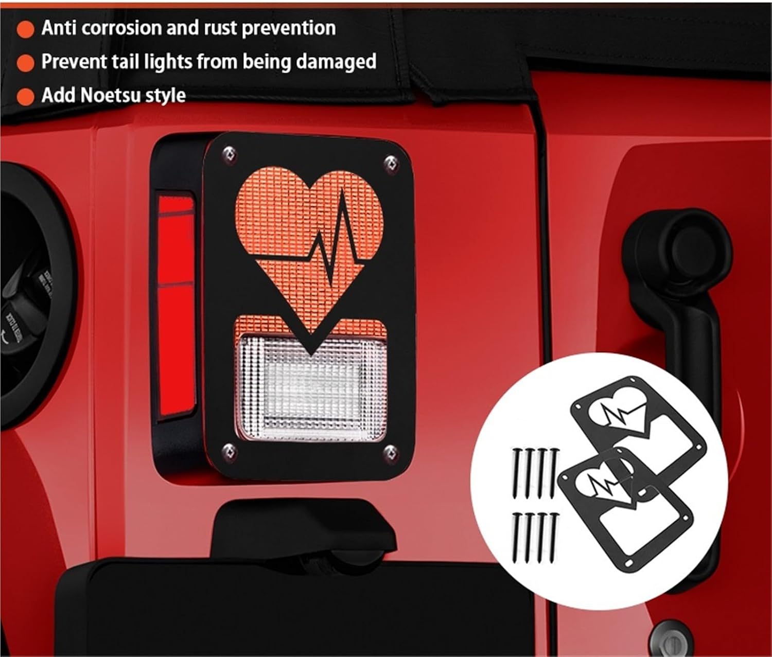 Rear Tail Light Cover Lamp Hood Guard Compatible For Wrangler JK 2007-2017 Taillighgt Protective Metal Cover Protector Shell Exterior