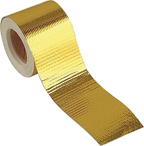 DESIGN ENGINEERING INC. Reflect-A-GOLD High-Temperature Heat Reflective Adhesive Backed Roll (2" x 15') - Insulation Tape Wrap For Engine Covers &amp; More