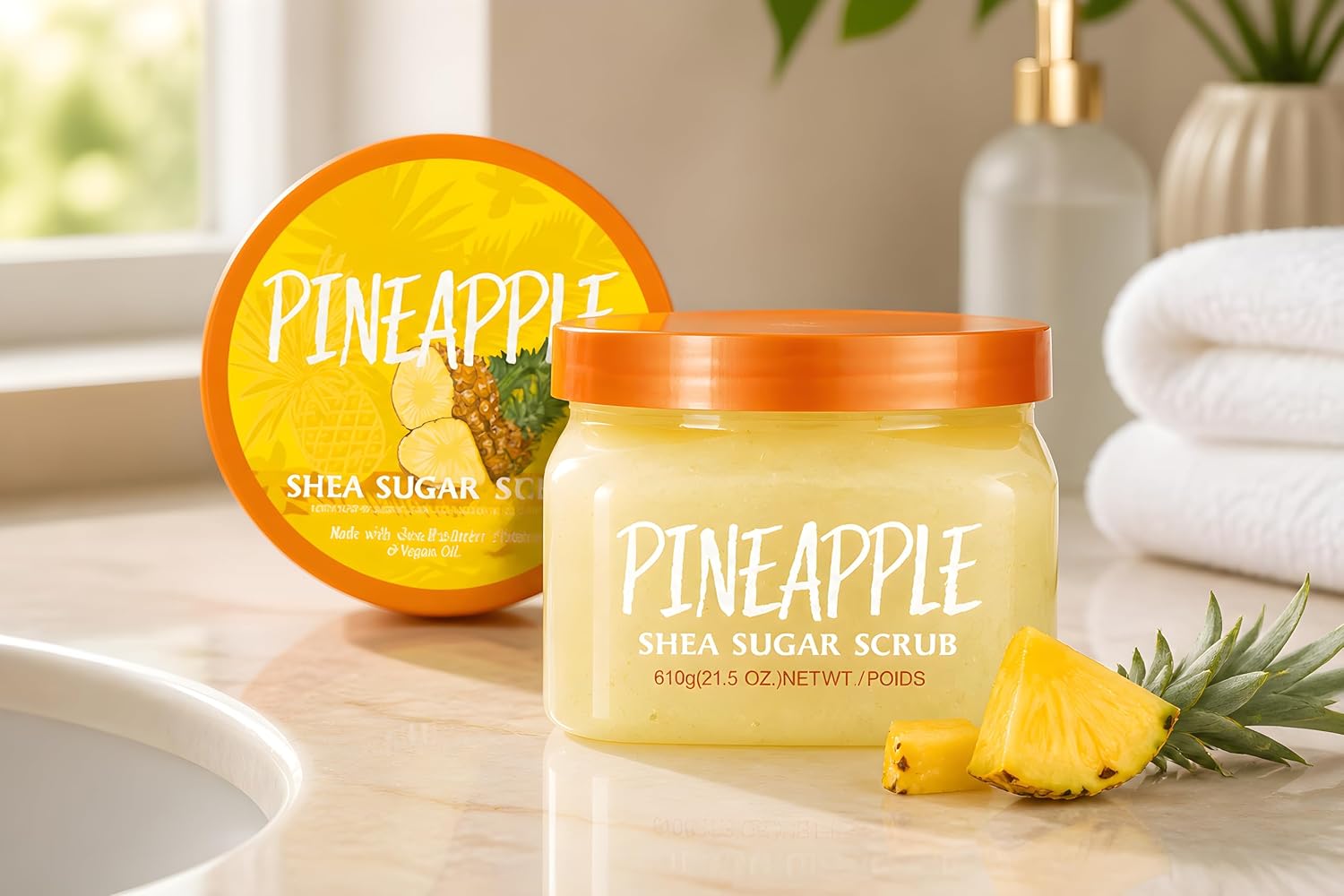 Pineapple Shea Sugar Body Scrub, 21.5 oz | Natural, Exfoliating