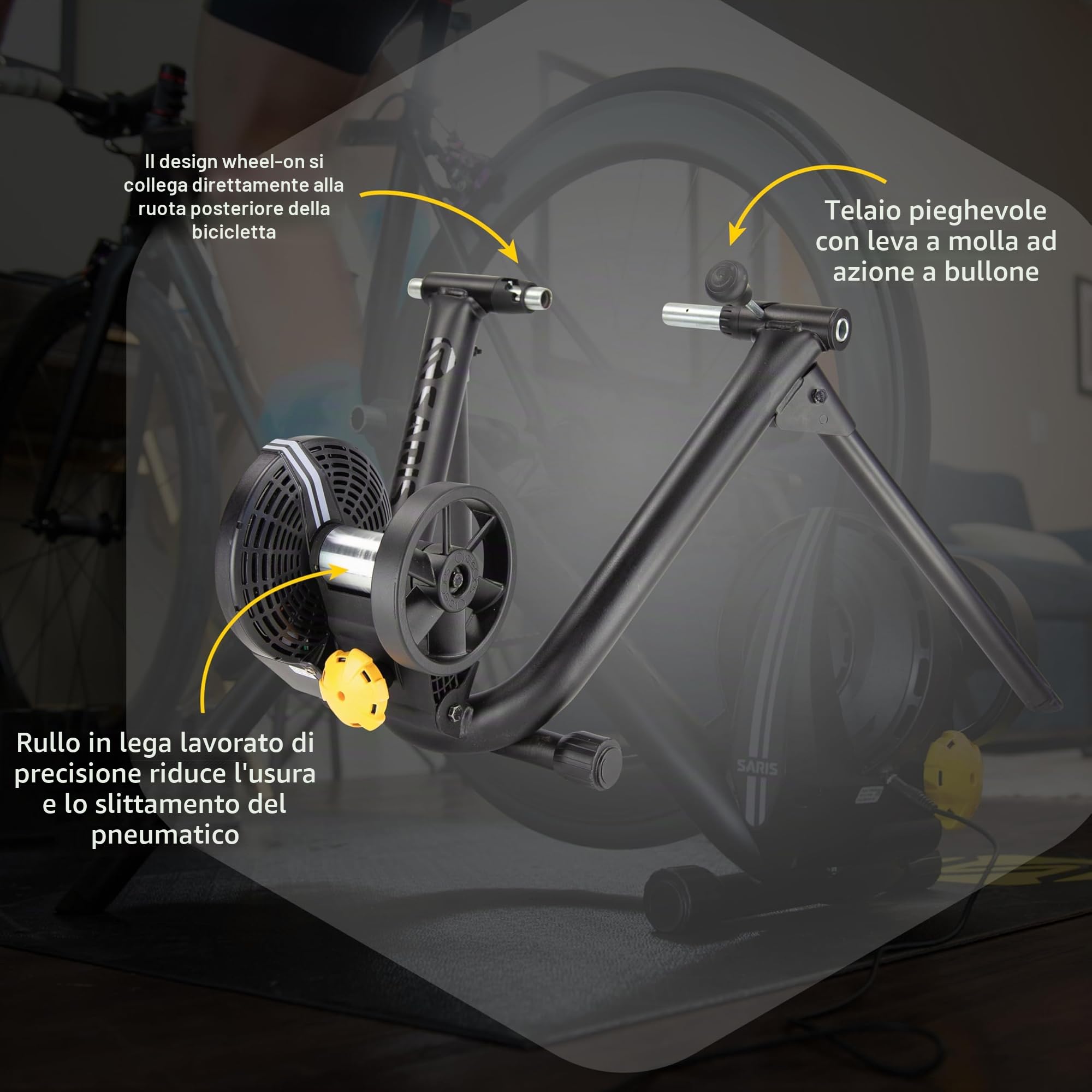 Saris M2 Smart Indoor Resistenza Elettromagnetica Bike Trainer, Compatibile con Zwift App