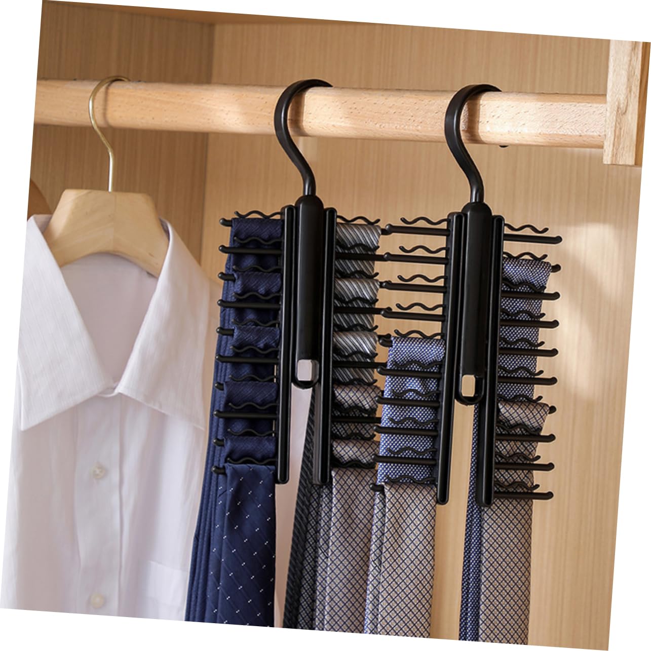 Cabilock 1set Belt Rack Multi Functional Tie Hanger for Closet Organization Scarf Organizer with Strong Bearing Capacity for Home Retail Spaces 2pcs