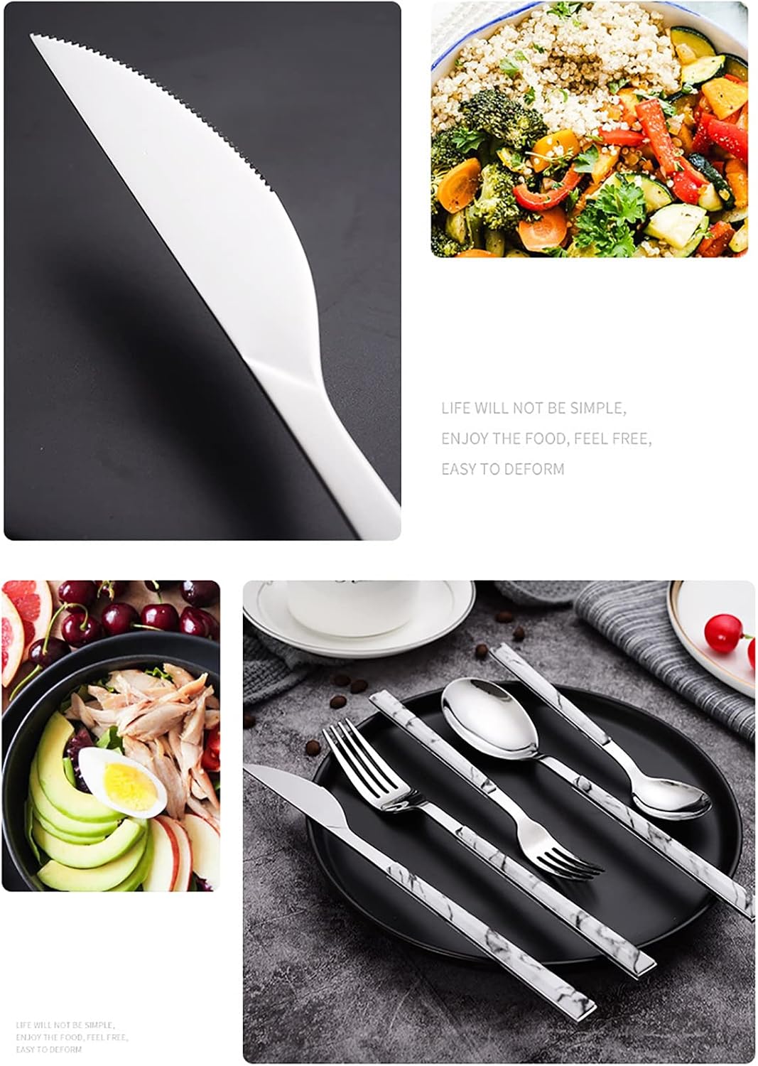 30-Piece Silverware Set Food-Grade Stainless Steel Cutlery Set with 6 Steak Knives, Modern Eating Utensils Tableware Service for 6, Mirror Polished, Dishwasher Safe