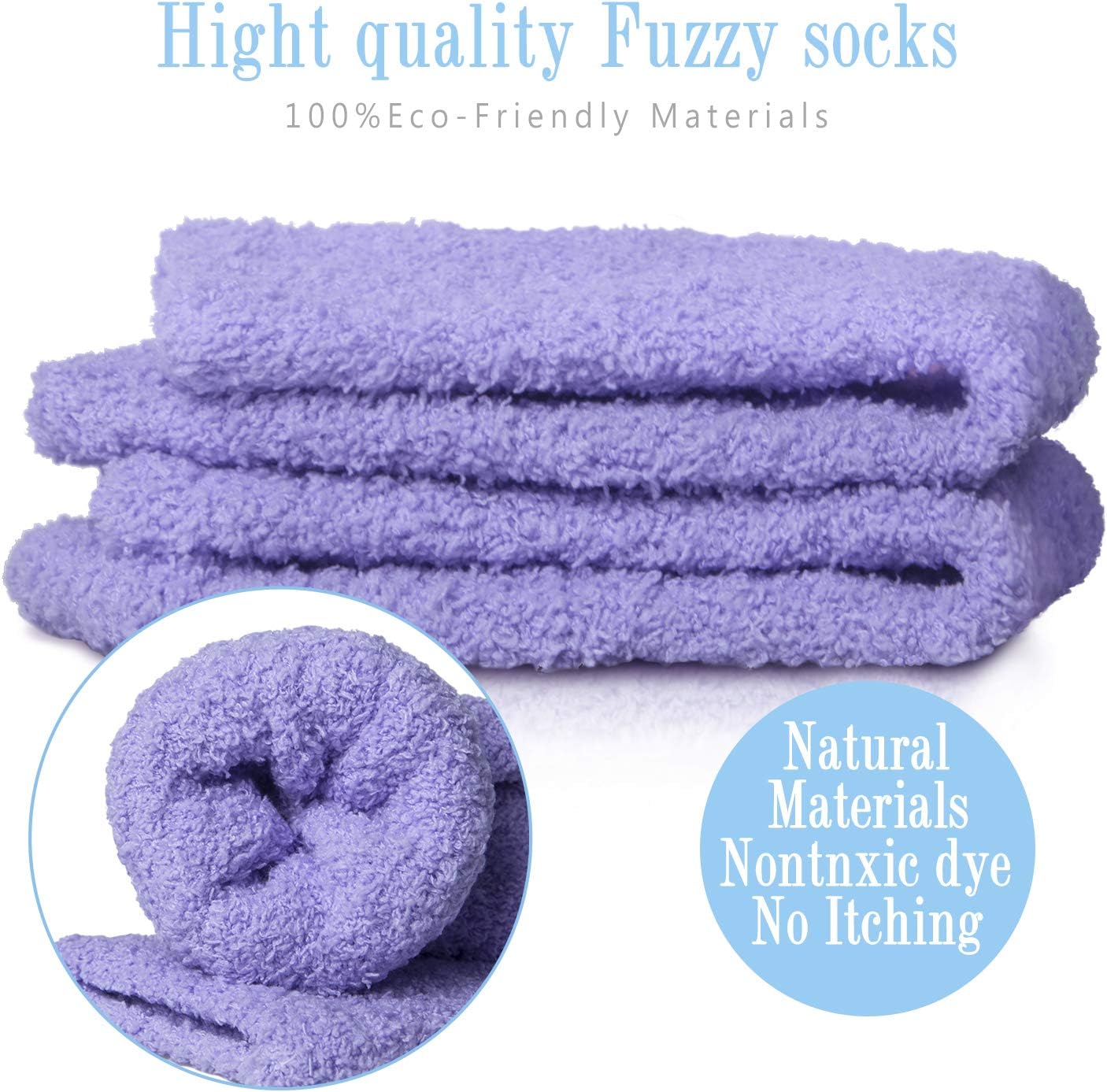 Loritta 5 Pairs Womens Fuzzy Socks Winter Warm Cozy Fluffy Super Soft Slipper Socks
