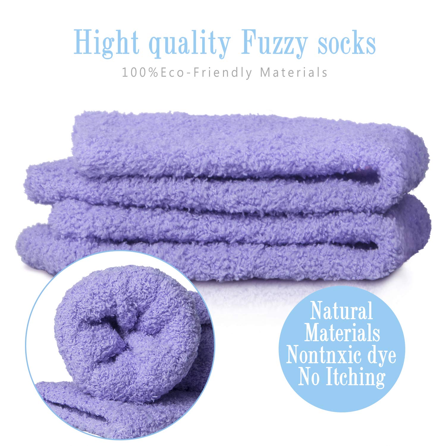 6 Pairs Womens Fuzzy Socks Winter Warm Soft Cozy Fluffy Microfiber House Sleeping Slipper Socks Christmas Gifts