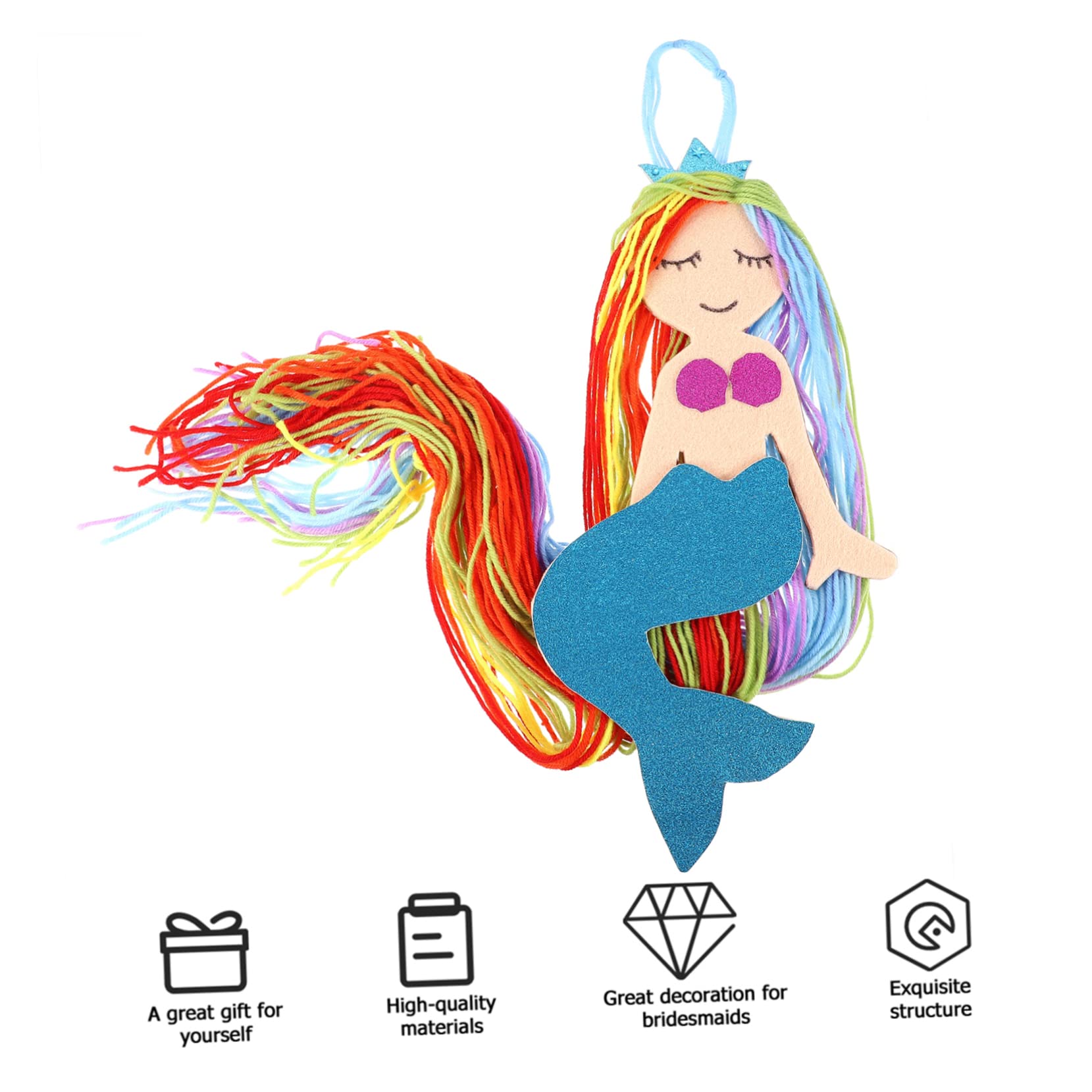 ULDIGI Mermaid Hair Clips Holder Wall Decor Storage Rack for Girls Pink Headband Organizer