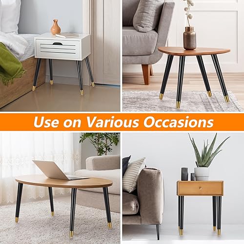 Miniatura 6 de Stahala Table Legs 16 inch Wood Furniture Legs Metal Edge for Coffee End Table Desk Chair Bed Cabinet Mid Century Modern,2 Sets Installation