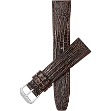Bandini 12mm Womens Italian Leather Watch Band Strap - Brown - Lizard Pattern - Slim