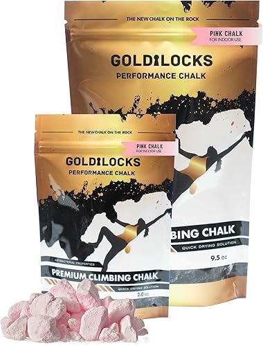 Goldilocks - Tiza gruesa para escalada en roca, crossfit, entrenamiento de pesas, gimnasia y más, blanco, rosa y piedra