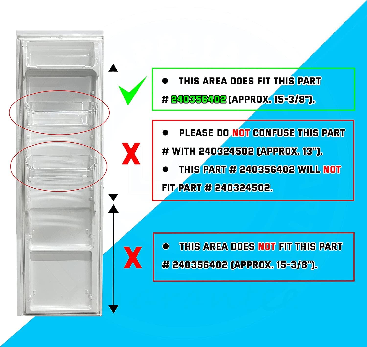 UPGRADED Lifetime Appliance 2 x 240356402 Door Bin Compatible with Frigidaire, Kenmore, Electrolux Refrigerator Replacement Shelves | Frigidaire Door Shelf Replacement | Frigidaire Replacement Parts